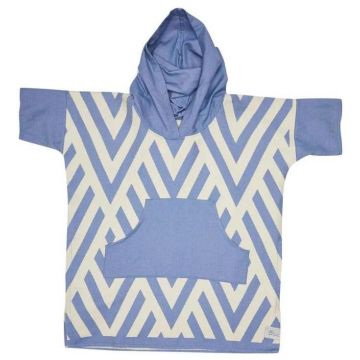 Zig Zag Blue Medium Poncho