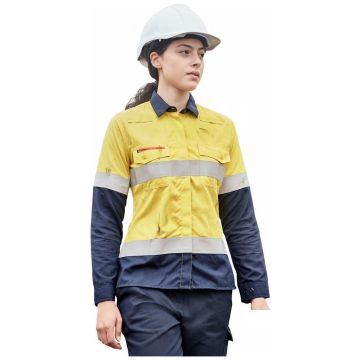 Womens Orange Flame Lightweight Ripstop Taped Shirt