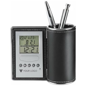 PU desk organiser and clock Millie