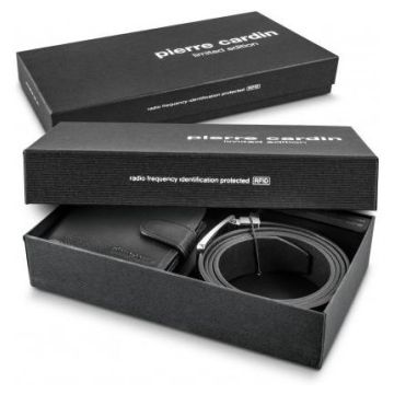 Pierre Cardin Leather Wallet  Belt Gift Set