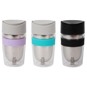 Double Wall Reusable Travel Cup Tritan and Stainless Steel 