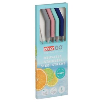 Decor Go Reusable Stainless Steel Straws