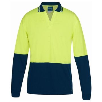 Hi Vis Long Sleeve Non Button Polo