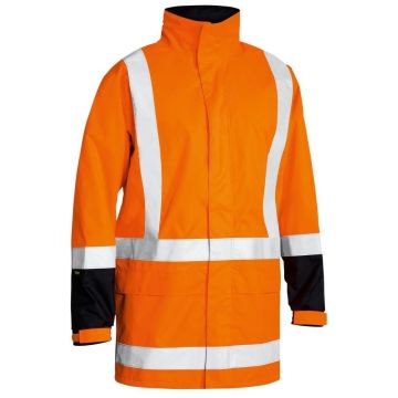 Taped Hi Vis Rain Shell Jacket - Orange