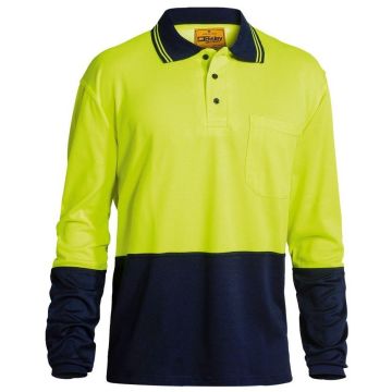Hi Vis Polo Traditional Fit Shirt - Yellow/Navy