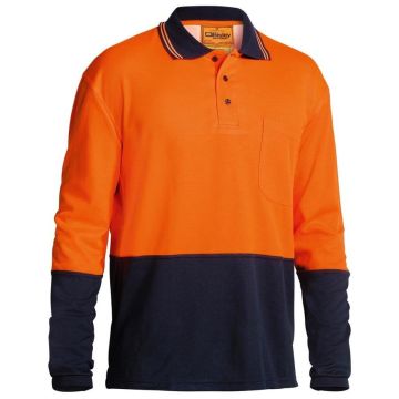 Hi Vis Polo Traditional Fit Shirt - Orange/Navy