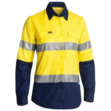Women's X Airflow Taped Hi Vis Ripstop Shirt - Yellow/Navy