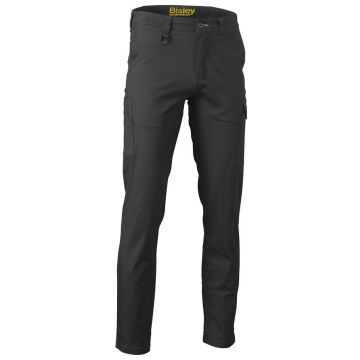 Stretch Cotton Drill Cargo Pants - Black