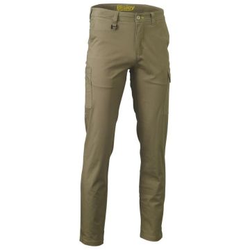 Stretch Cotton Drill Cargo Pants - Khaki