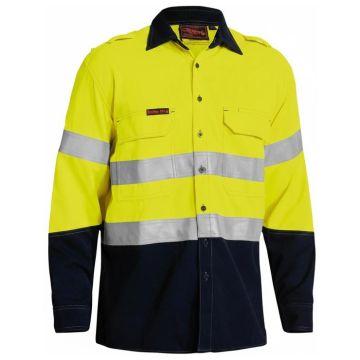 TenCate Tecasafe® Plus 700 Taped Hi Vis FR Vented Shirt - Yellow/Navy