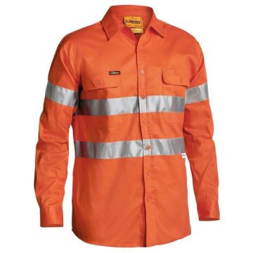 Taped Hi Vis Drill Shirt - Orange