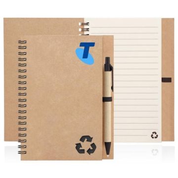Eco Notebook Recycled Paper Spiral Bound with Z244 - Natural