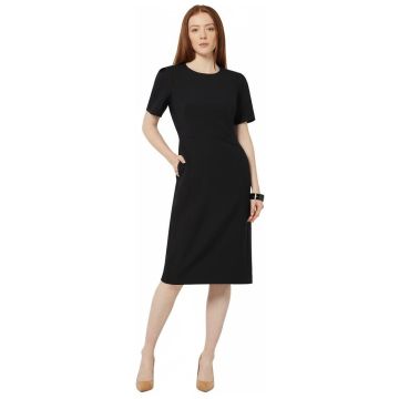Wool Blend Twill Short Sleeve Dress