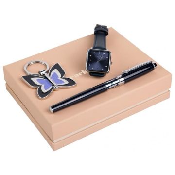 Set Cacharel Navy (rollerball Pen, Key Ring & Watch)