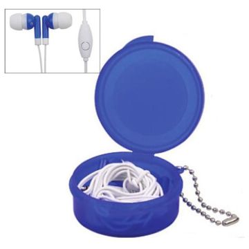 Earbuds in Case with Keyring with Mic