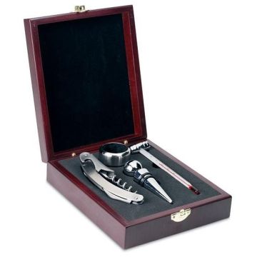 Elegant Wine Set in Wood Box