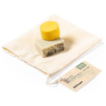 Vegan set of solid soap and shampoo