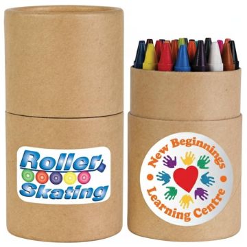 Assorted Colour Crayons In Cardboard Tube