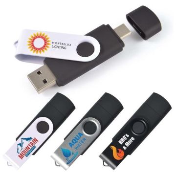 Swivel USB Flash Drive Dual 8GB