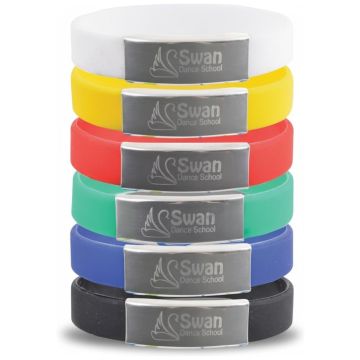 Silicone Wrist Band with Metal Plate