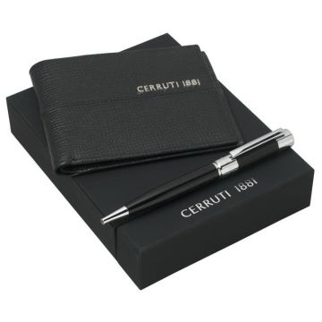 Set Cerruti 1881 (Classic Ballpoint Pen & Leather Wallet)
