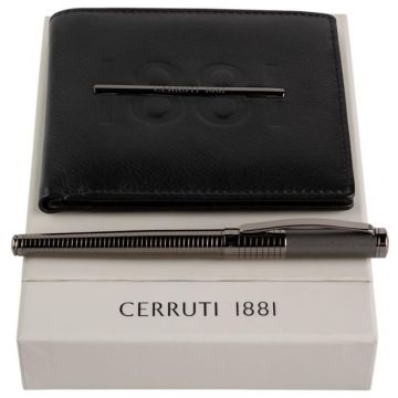 Set Cerruti 1881 (Brass Rollerball Pen & Leather Wallet)