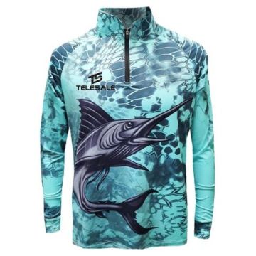 Men's Polyester Spandex Sublimated 1/4 Zip Fishing Pullover