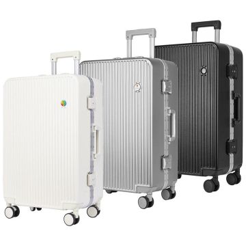 Ribbed ABS suitcase