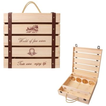 Four Bottle Wooden Wine Box