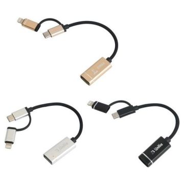 USB 3.0 to USB C Lightning OTG Adapter