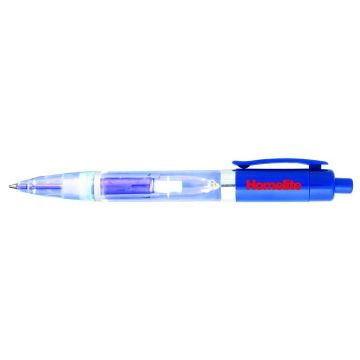 Blue Led Light Barrel Plastic Pen