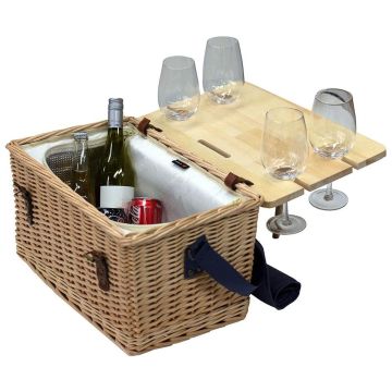 Trekk Wicker Basket w/ Picnic Table
