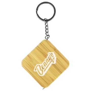 Bamboo Tape Measure Key Ring