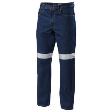 Mens Foundations 14.5 Oz Enzyme Washed Denim Jean With Tape