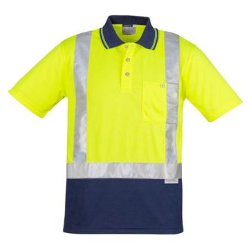 Mens Hi Vis Spliced Polo - Short Sleeve Shoulder Taped