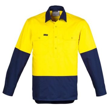 Mens Hi Vis Closed Front L/S Shirt