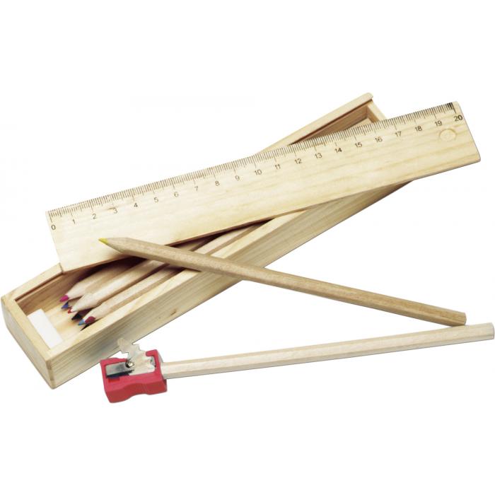 Wooden box with pencils Carmelita