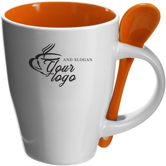 Ceramic mug with spoon Eduardo