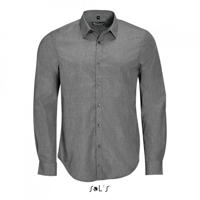 Barnet Men's - Long Sleeve Heather Poplin Shirt