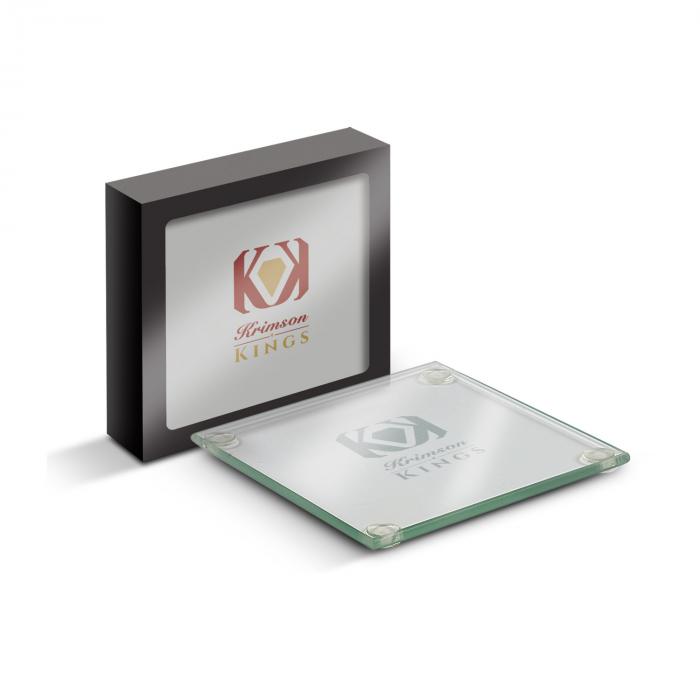 Platinum Glass Coaster Set