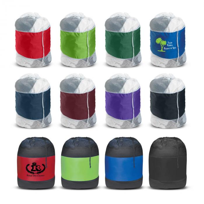 Custom Printed Promotional Mesh Laundry Bag NZ Custom Gear