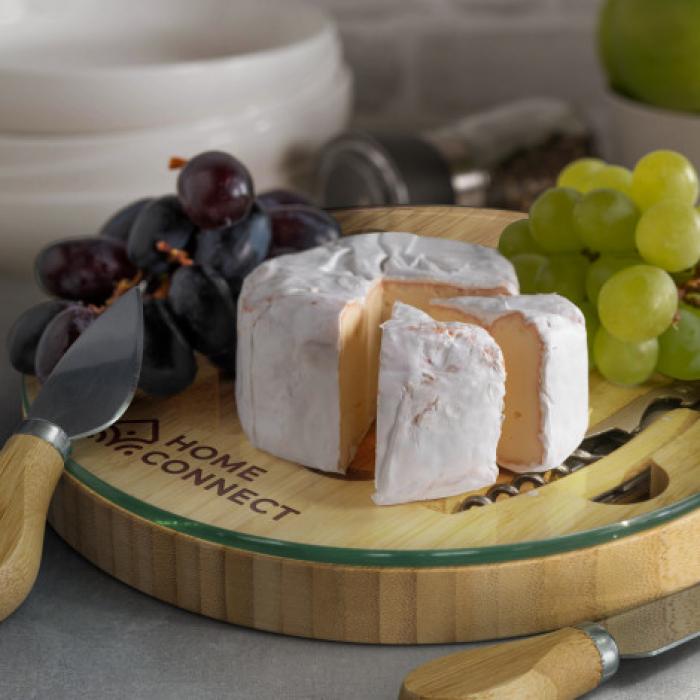Glass & Bamboo Cheese Board