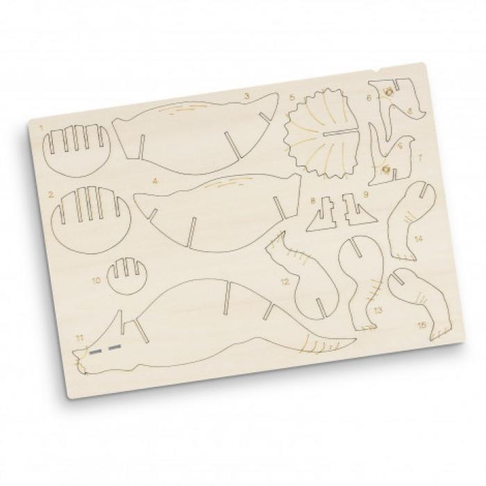BRANDCRAFT Triceratops Wooden Model