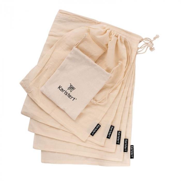 Cotton Produce Bags in Pouch Set of 5