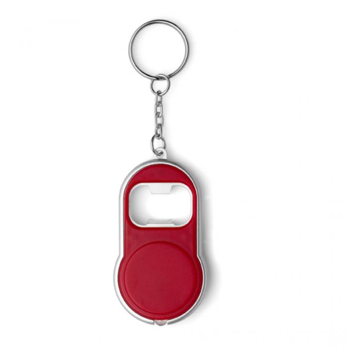 Key Chain With Plastic Bottle Opener and LED Light