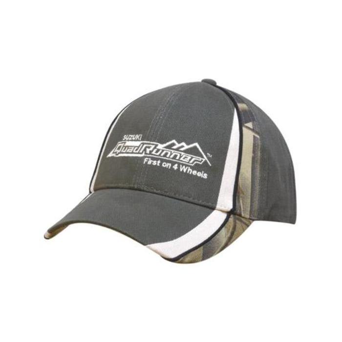 Brushed Heavy Cotton Cap with Camouflage Peak and Crown Inserts