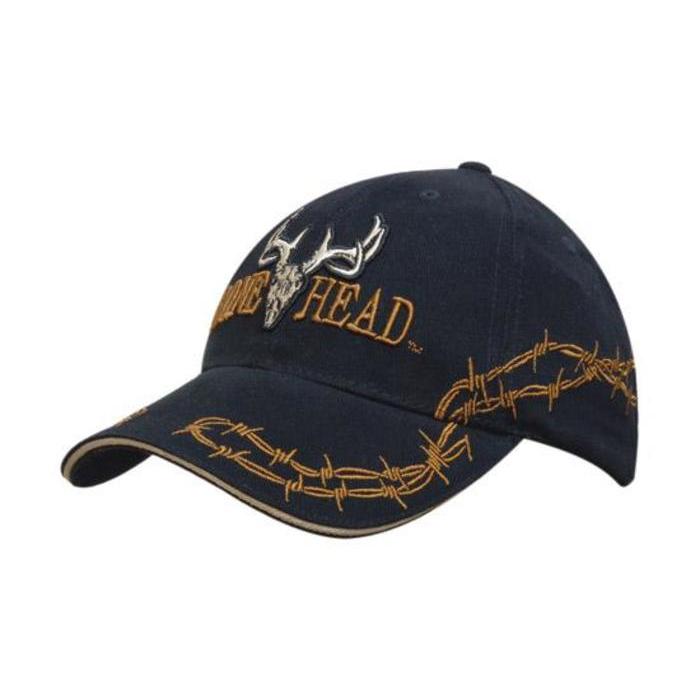 Brushed Heavy Cotton Cap with Sandwich Barbed Wire Embroidery