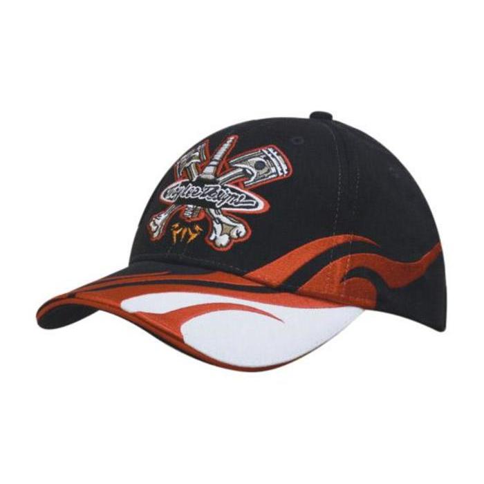 Brushed Heavy Cotton Cap with Blaze Embroidery on Peak and Side 