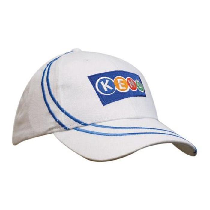 Brushed Heavy Cotton Cap with Line Embroidery