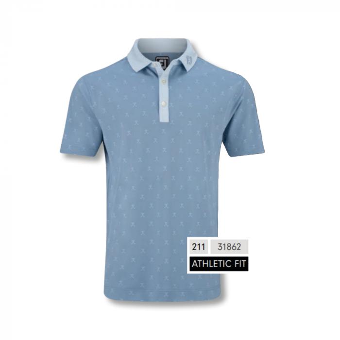 Stretch Pique With Golf Print